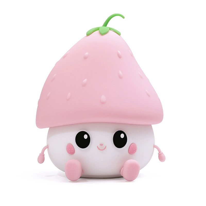 Amusing silicone smart night light, crib, lantern, strawberry, new collection