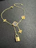 Golden-Presential Four-Leaf Crocodile Lock