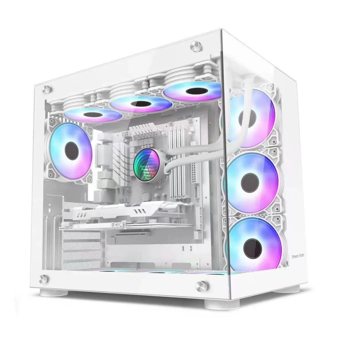 Компьютеры в стиле кросс-бордер настольные ПК корпус ATX большая пластина полностью прозрачное закалённое стекло игровая водяная холодная сборка