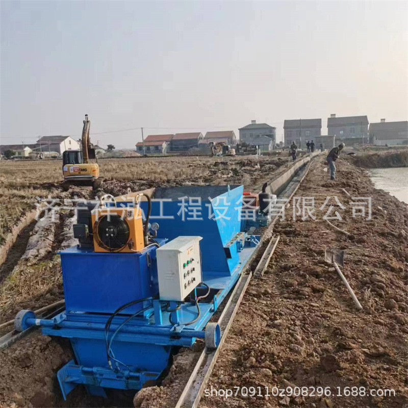 现浇U型槽水渠成型机 农田水沟渠道梯形滑模机