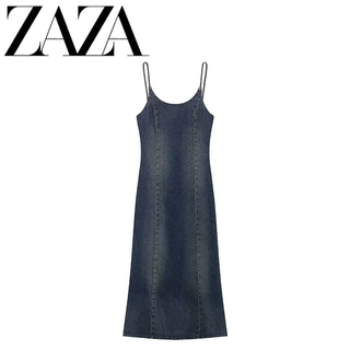 ZAZA 自制欧美风 批发女装 时尚百搭气质 跨境水洗牛仔迷你连衣裙