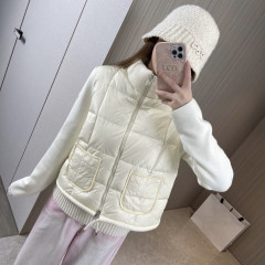 毒家现货原标蒙家立领拼接针织羽绒娃娃款短款羽绒服外套女装