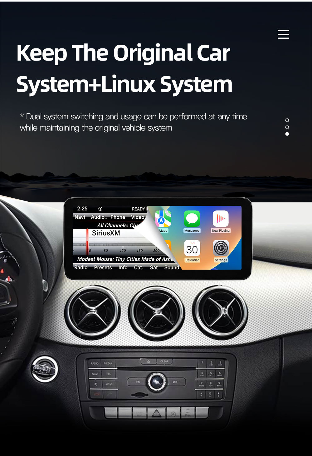 Car-Mounted Central Control Large-Screen Navigation Carplay Player Suitable for Mercedes-Benz B-Class W242 W246