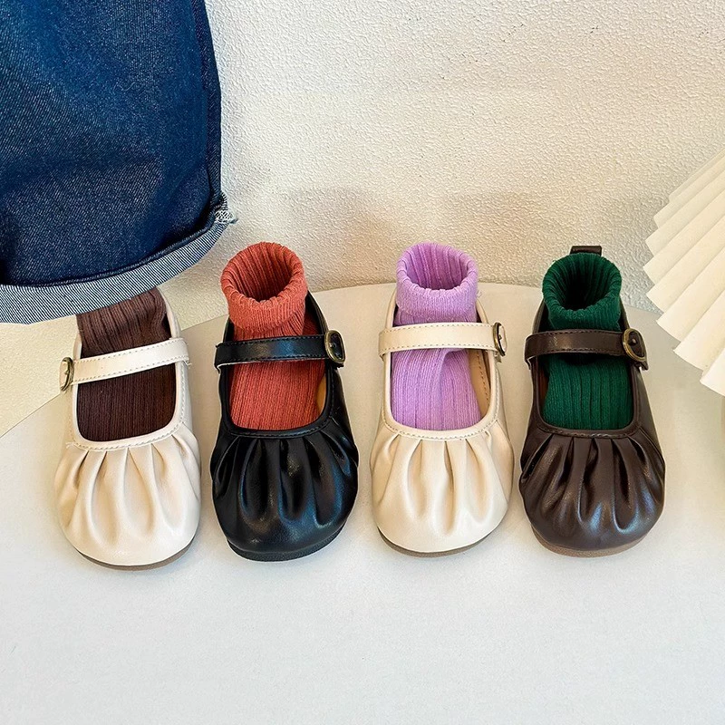 童库兔 Children's shoes for leather shoes girl's, Korean style, western style