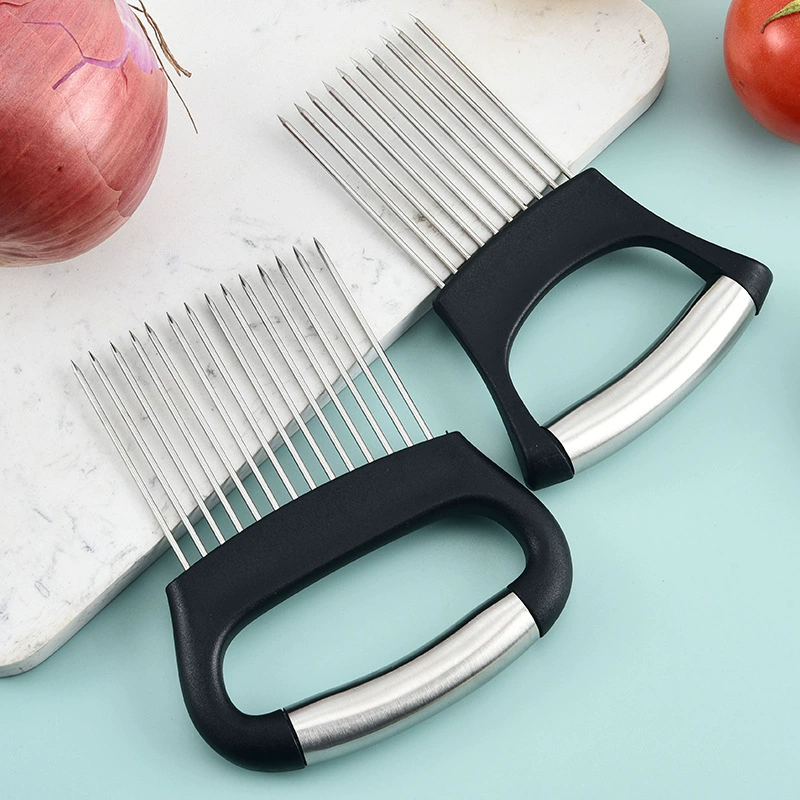 Игла для размягчения мяса из нержавеющей стали 304 для нарезки лимонов, игла для размягчения мяса, луковая вилка, держатель для овощерезки, инструмент для защиты рук.