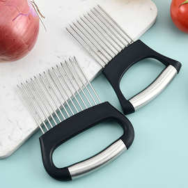 插肉针304不锈钢柠檬切片松肉针嫩肉针洋葱叉切菜固定器护手神器