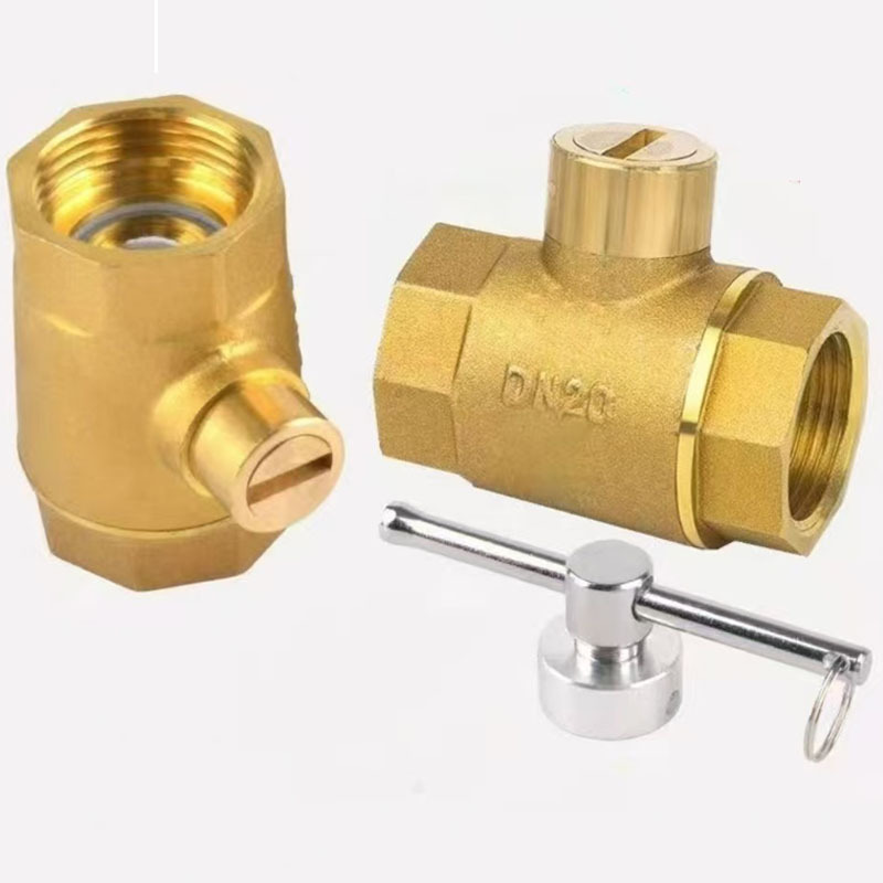一字锁闭阀球阀黄铜水表自来水钥匙带锁开关暖气厂家