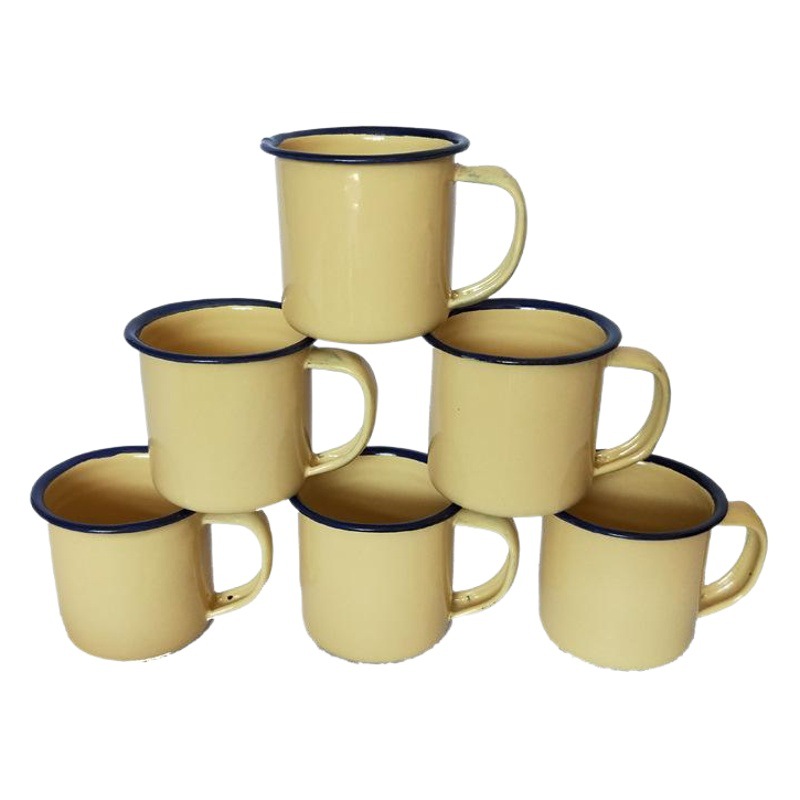 Procesamiento de taza de esmalte de color LOGOTIPO antiguo tarro de té grande taza engrosada taza de regalo taza de publicidad taza portátil taza de té