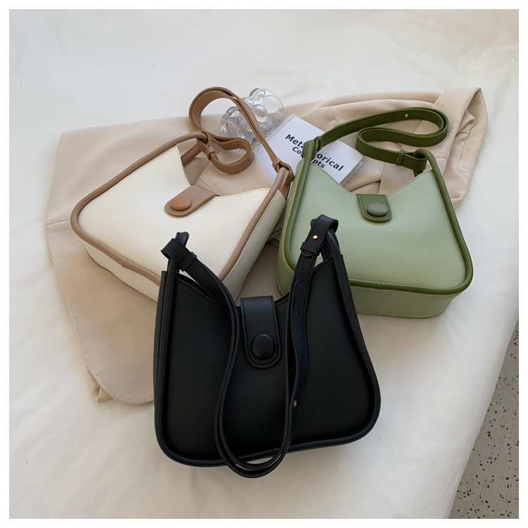 Fashion Contrast Color Line Underarm Bag Messenger Bag25*21*9cm display picture 1