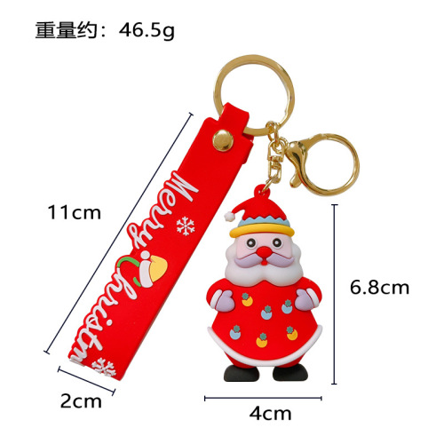 Creative cartoon cute small gift Santa Claus Christmas tree ornament Christmas car keychain accessory wholesale
