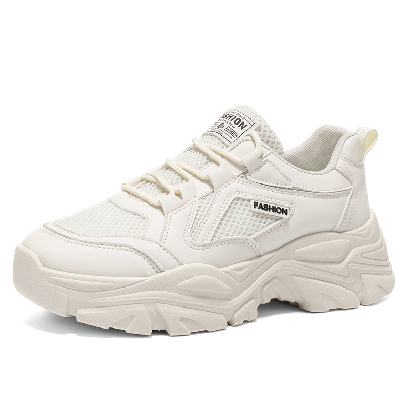 2025 zapatos de hombre de otoño nuevos zapatos de malla transpirables de moda para hombres con suela gruesa de altura deportiva zapatos casuales de papá
