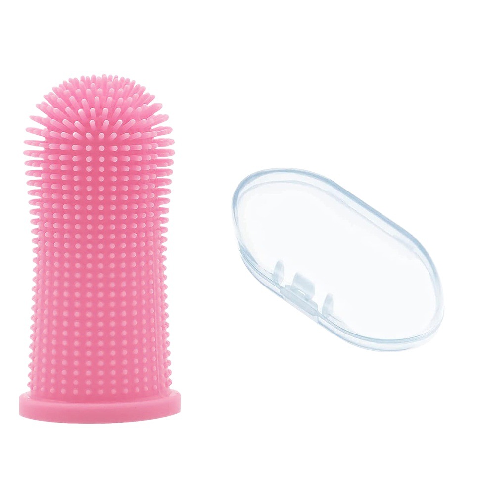 Amazon Pet Finger Toothbrush Cats and Dogs Oral Cleaning Anti-calculus Toothbrush 360 Finger Cover