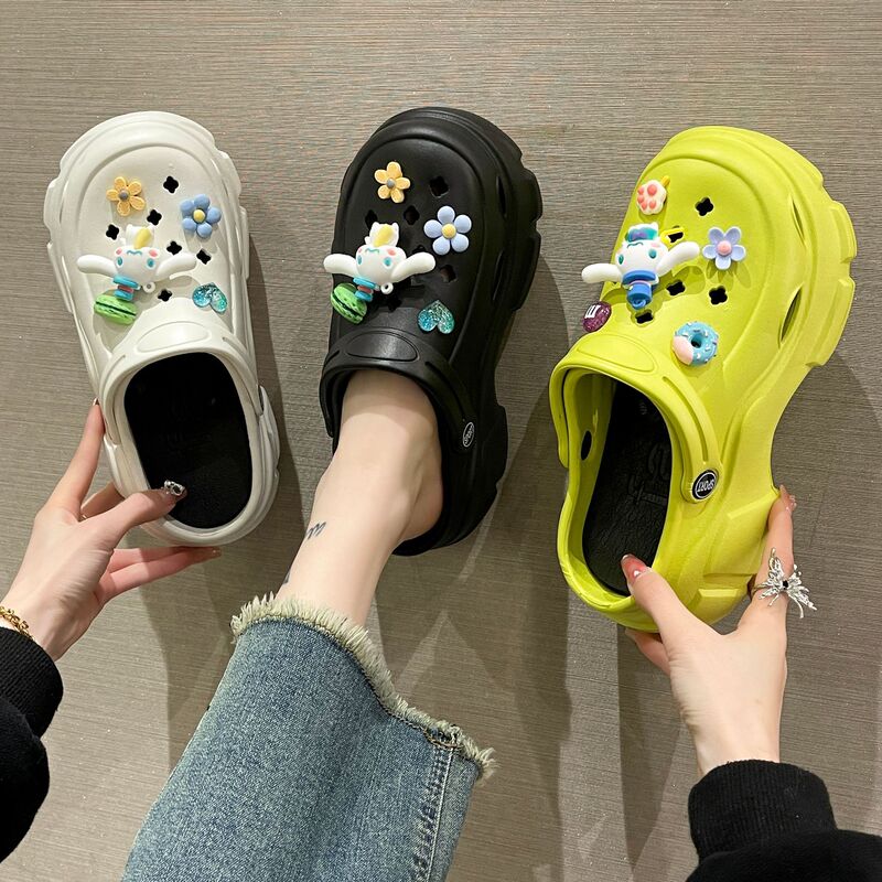 Sesame Street Hole Shoes Women's Outwear 2023 Summer New Thick Bottom Platform Elevated Beach Sandals Sesame Street Hole Shoes Women's Outwear 2023 Summer New Thick Bottom Platform Elevated Beach Sandals