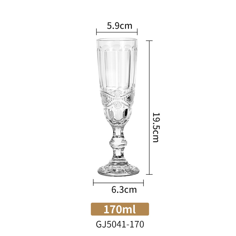 Copa de champán, barra de PC gruesa de alto valor, vino dulce comercial, copa de vino blanco, copa de acrílico transparente