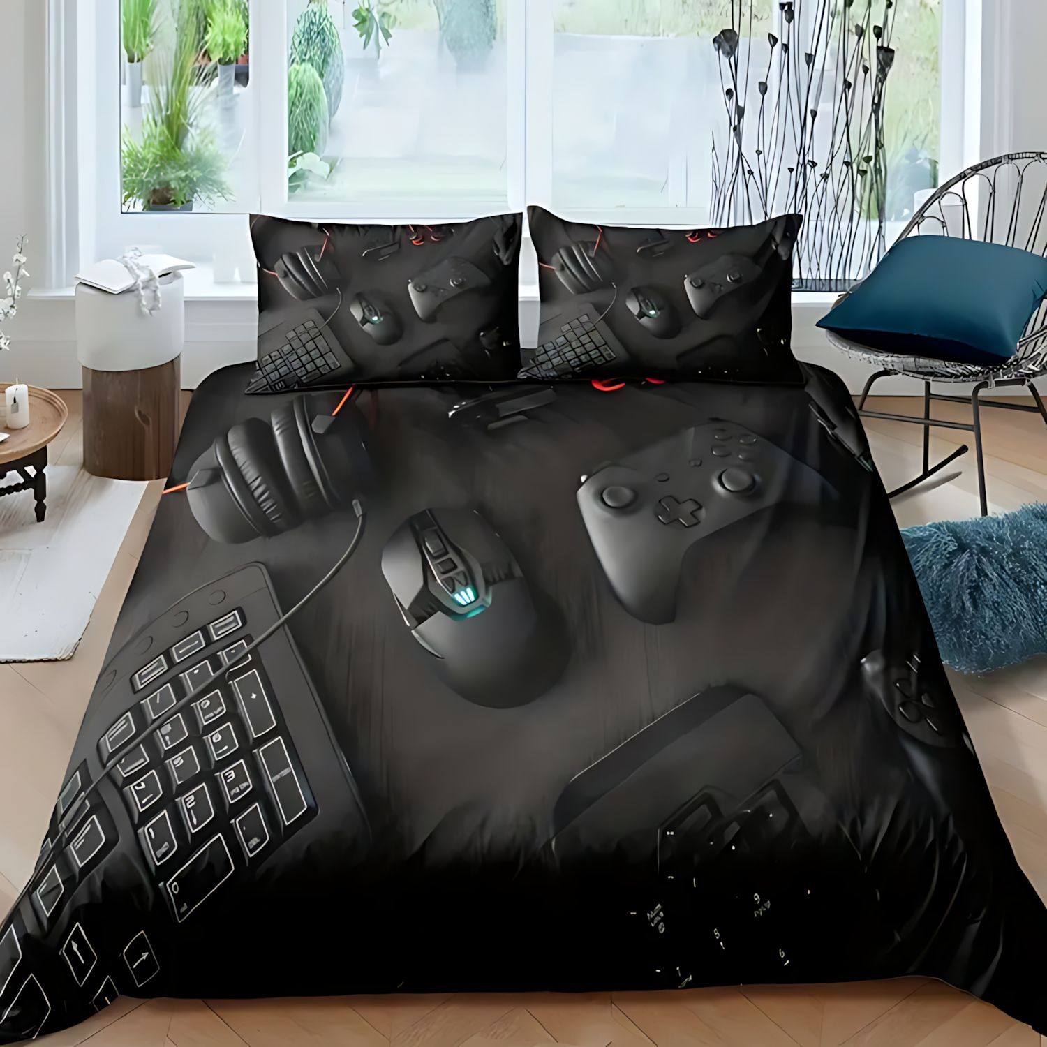 TEMU / JIT E-Sports Game Handpiece 3D Impresión Digital Kit de edredón suave puede hacer un dibujo en el viento