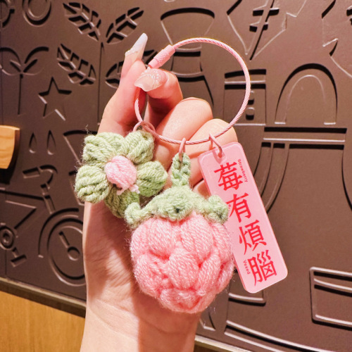Cute wool crocheted persimmon car keychain bag pendant beautiful meaning girl's heart plush accessories