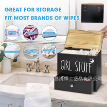 木质家用带抽屉卫生棉条整理盒卫生间纸巾收纳盒洗衣凝珠储存盒
