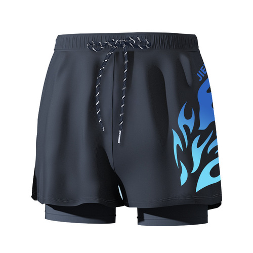 Swimming trunks for men, men's anti-embarrassment swimming trunks, double-layer loose boxer swimming trunks, men's swimsuits, quick-drying beach trunks