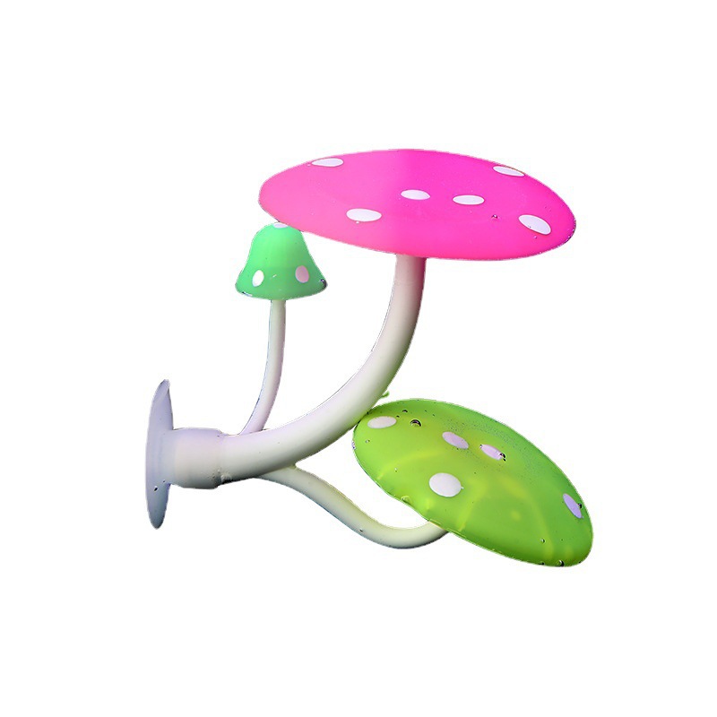 Creativa nueva hoja ornamental de doble capa Douyu resto hoja de desove pecera acuario suministros seta de silicona hoja viva