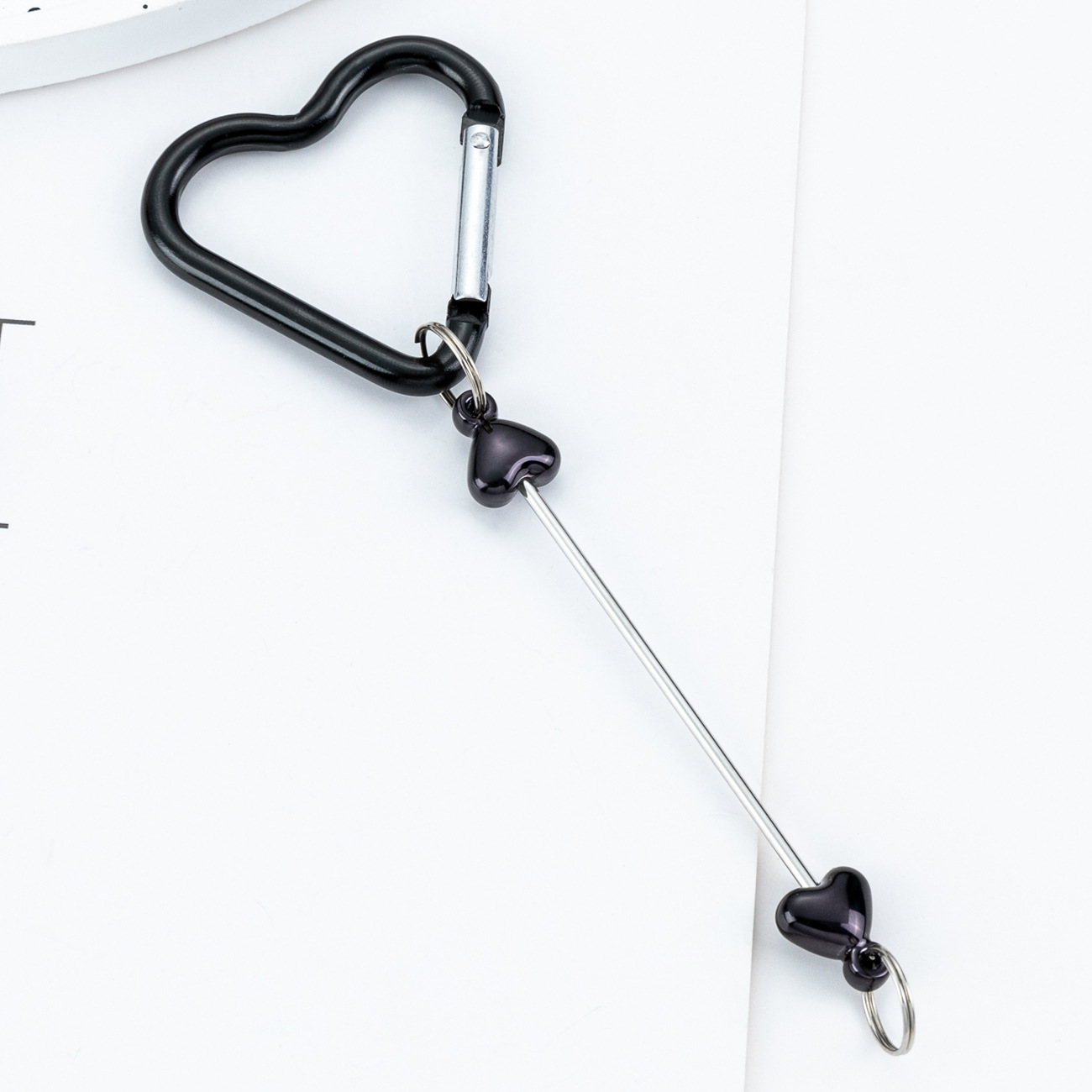 Bricolaje amor mosquetón con cuentas gancho de metal llave hebilla mochila mosquetón multifunción al aire libre