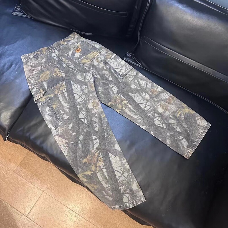 Rare! Vintage Casual B158 Washed vintage Loose Branch Men's Trousers Leaves B136 Carhart B01