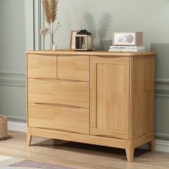 Nordic solid wood chest of drawers storage cabinet living room modern minimalist small apartment storage cabinet bedroom small wardrobe drawer cabinet