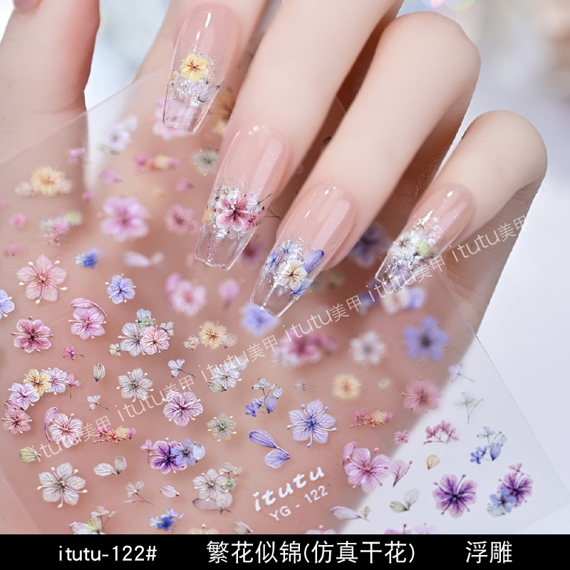 이투투-122 #    피는 꽃(모조 드라이플라워) 부조