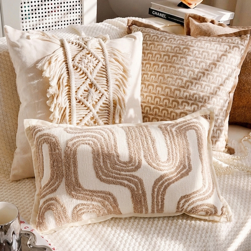 Cream-wind lujoso almohada de soporte de alta calidad, cojín de sofá de sala de estar, cojín de cabecera del dormitorio, funda de almohada con núcleo image 1