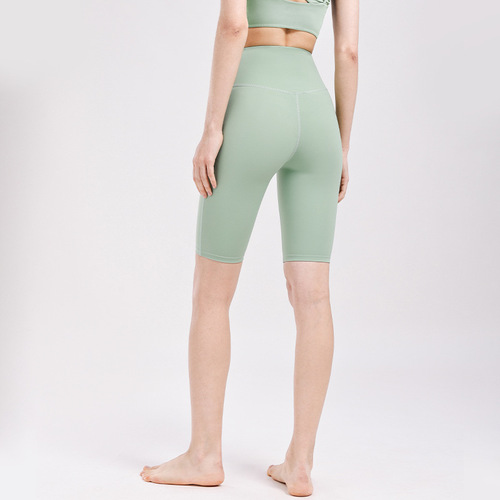 Yoga pants for women, summer thin high-waisted five-point pants without awkward lines, sports cycling pants that show leg length, running fitness shorts