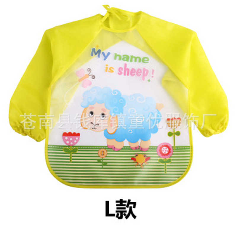 EVA para niños mono de bebé de manga larga a prueba de agua babero bebé sin lavado anti-sucio comer ropa de pintura ropa de babero de arroz
