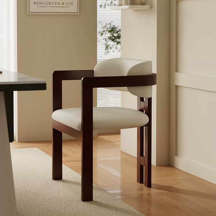 简约轻奢设计师会所茶椅餐桌椅书房椅子家用客厅意式实木餐椅