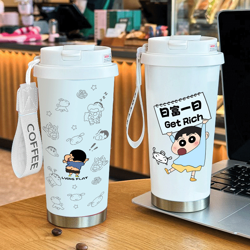 Insulated Cup for Women, Large Capacity, 316 Stainless Steel Coffee Cup, Compact and Portable, Cute Cartoon Design, Business Gift