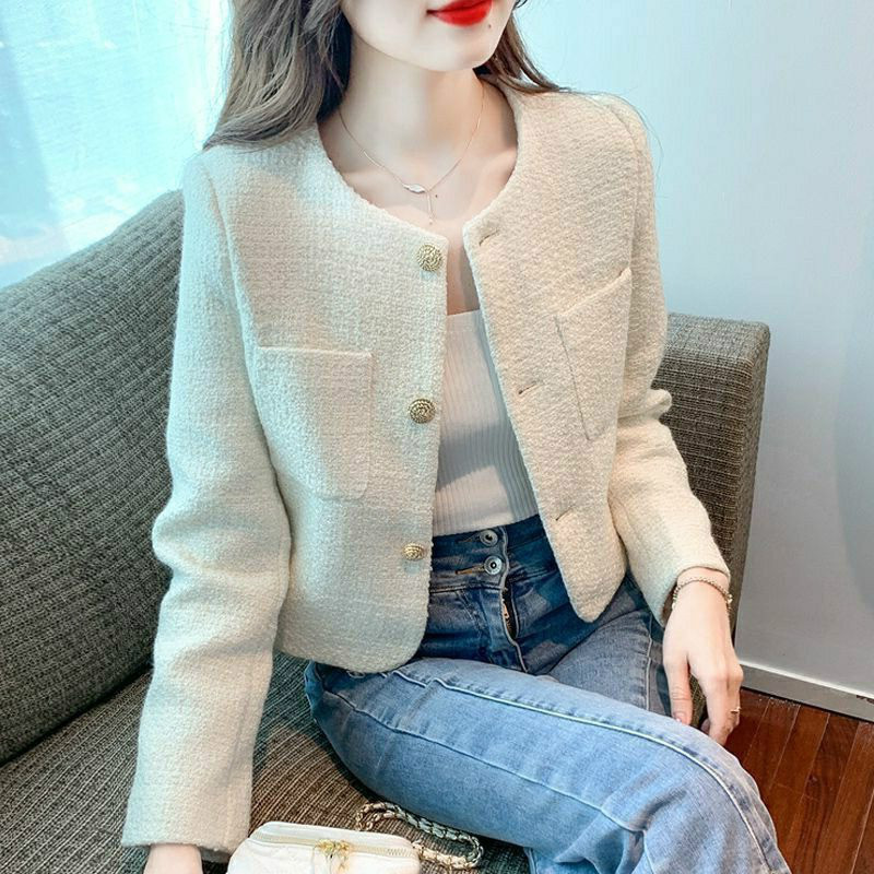 2025 Spring and Autumn New Style Socialite Elegant Short Tweed Coat Women's French Chic Chanel Top