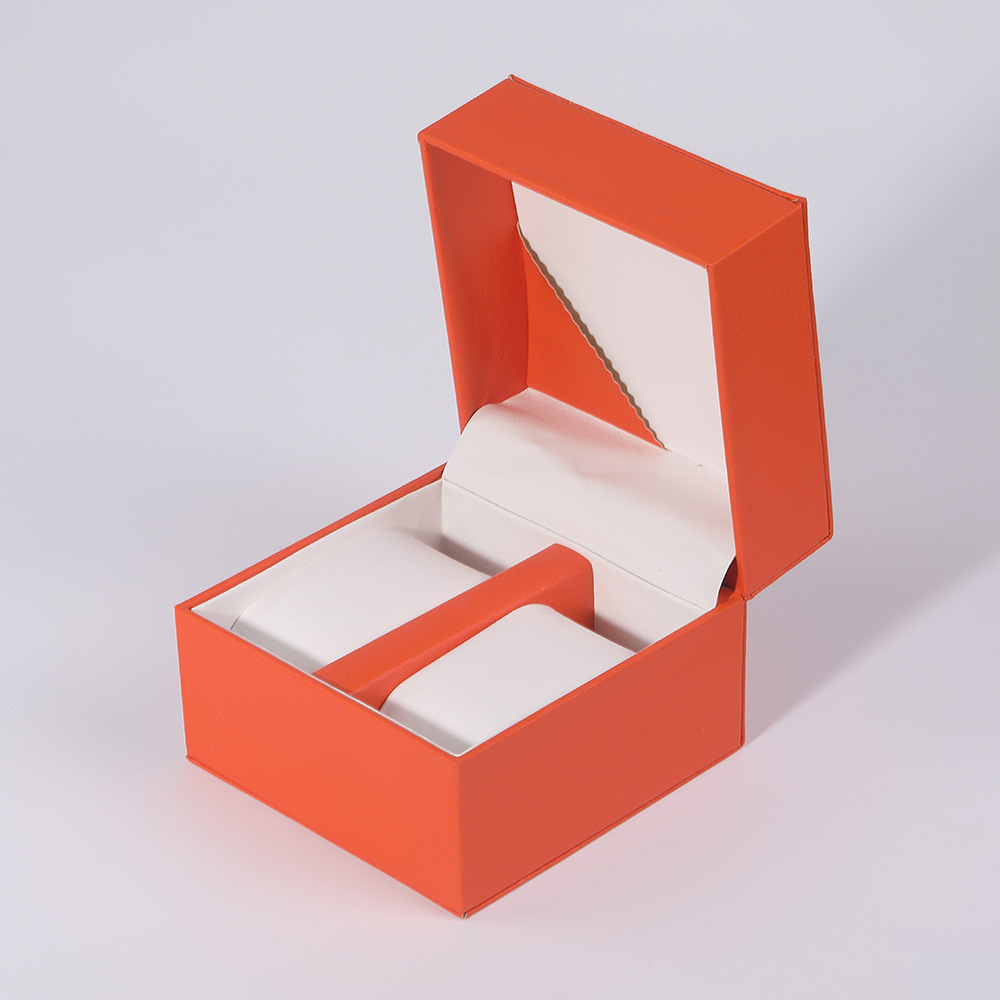 Nuevo creativo flip de alta calidad sensación sólida caja de visualización de reloj de cuero collar reloj caja de regalo de alta calidad