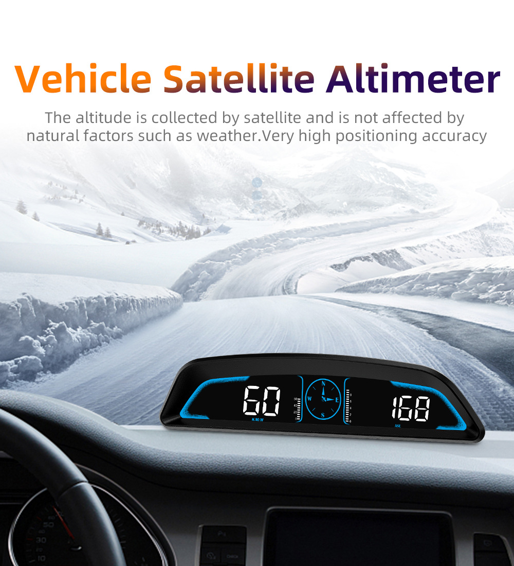 Car HUD Head-Up Display Dedicated GPS Tester Multifunctional Display Clock Smart Dashboard HD G3