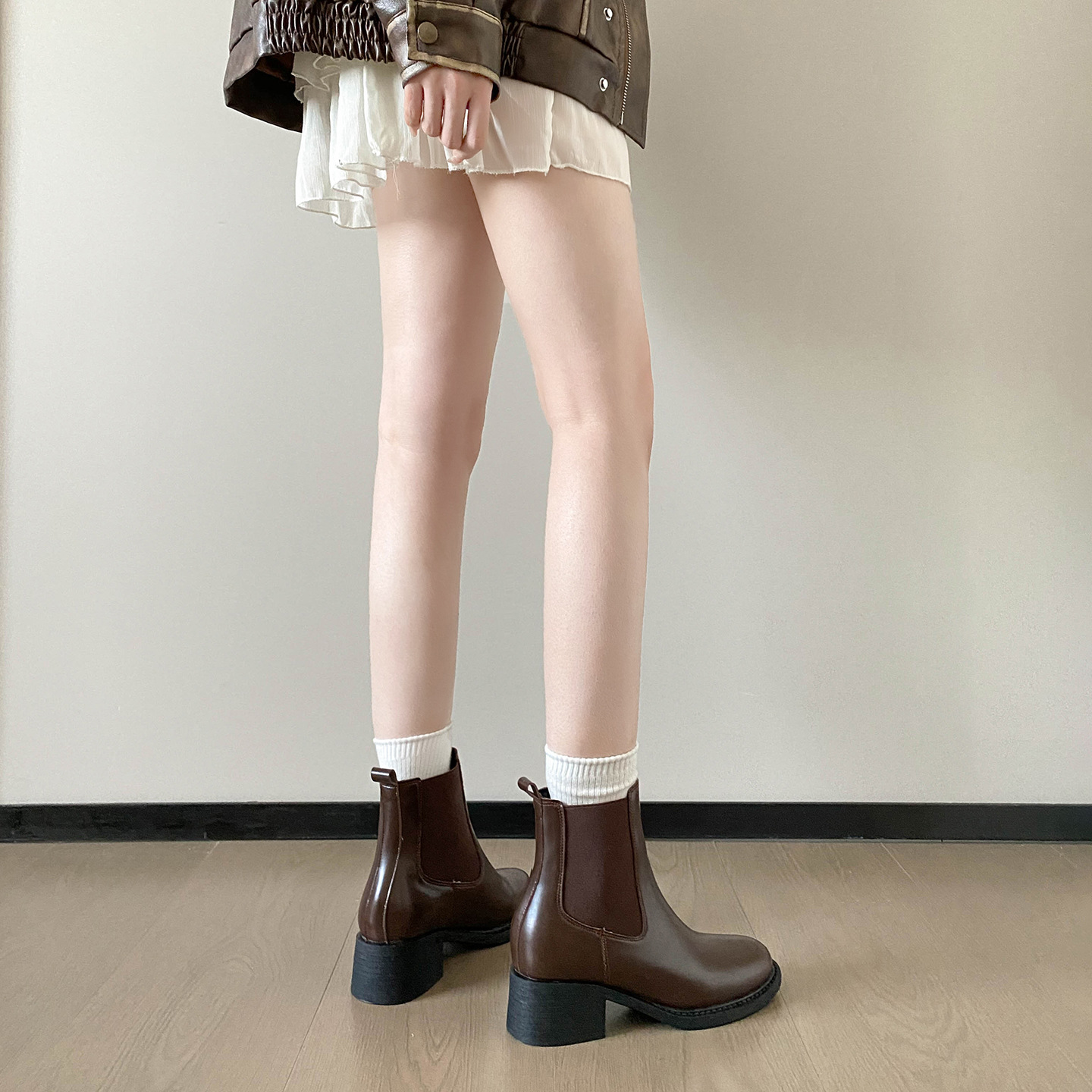 Elegante Damen Stiefeletten Mit Blockabsatz Und Warmfutter_voghion.com