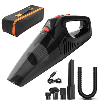 Car vacuum cleaner with LED lighting, Tozsoranlar - black-with-a-bag