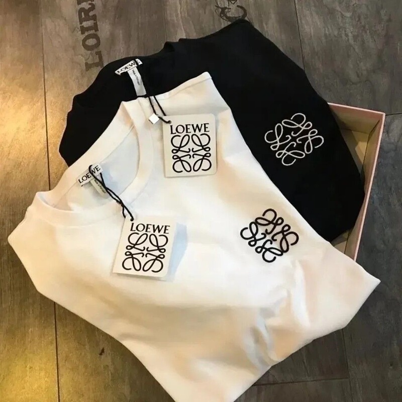 Trendy Brand Embroidered Cotton Round Neck T-Shirt Unisex Loose Casual Couple's Top 2026 New Ins Short-Sleeve Summer Trendy Brand Embroidered Cotton Round Neck T-Shirt Unisex Loose Casual Couple's Top 2026 New Ins Short-Sleeve Summer