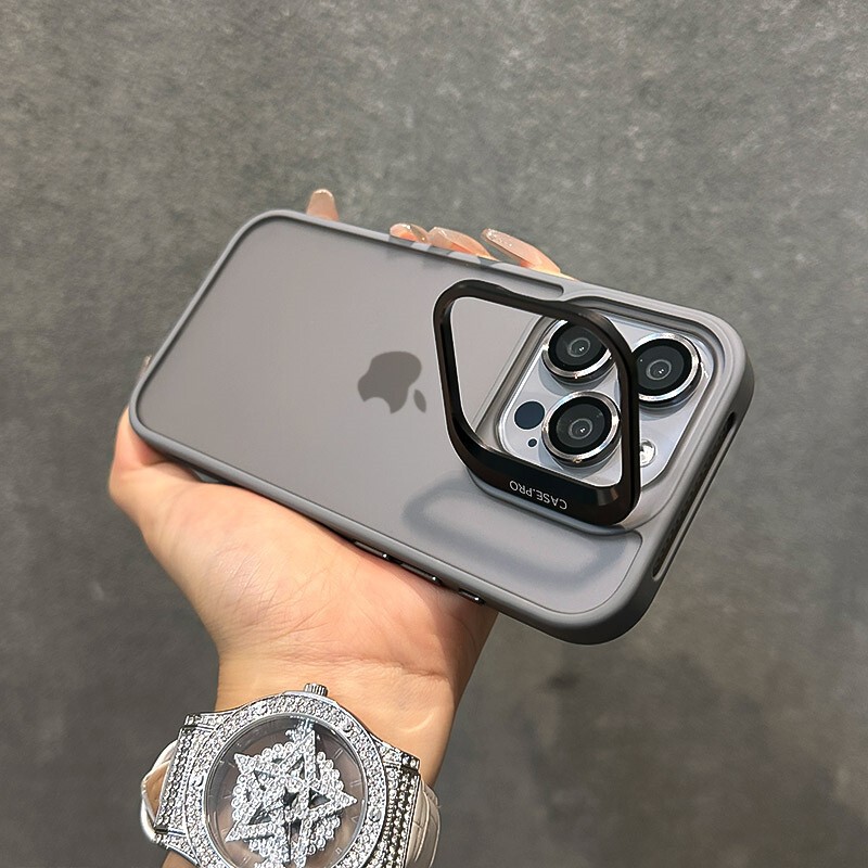 Apple 15 mobile phone shell magnetic skin feeling with bracket suitable for iPhone14ProMax frosted protective cover lens film