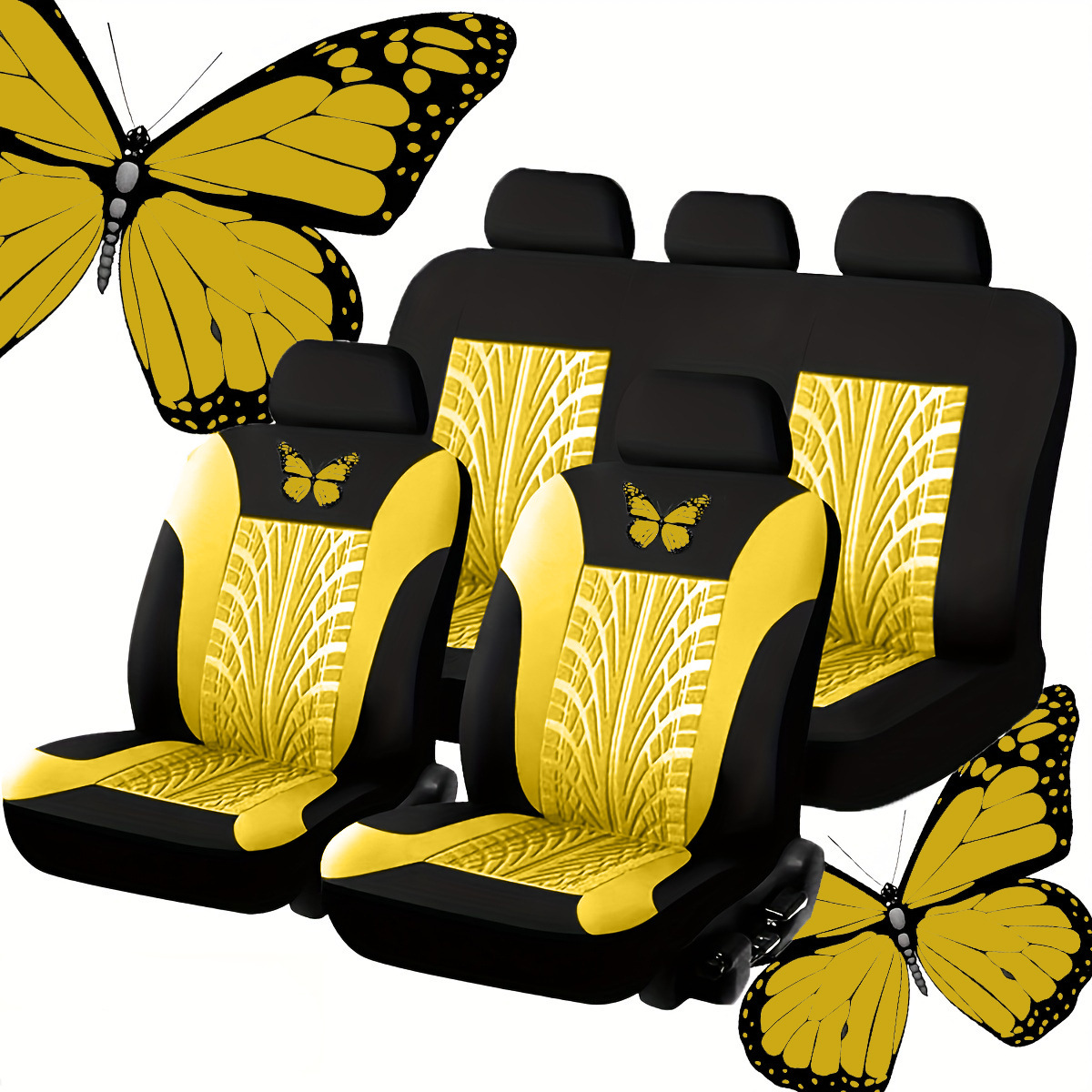 Cojín de asiento transfronterizo exclusivo para automóvil general, artesanía en relieve de mariposa, funda de asiento exquisita, cojín de asiento suave, transpirable y resistente al desgaste