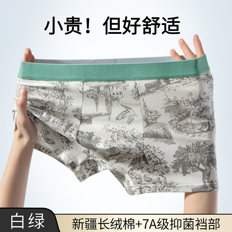 Pantalones interiores de hombre algodón de seda de morera 7A antibacteriana entrepierna para niños cómodos y transpirables pantalones de cintura media nuevos al por mayor