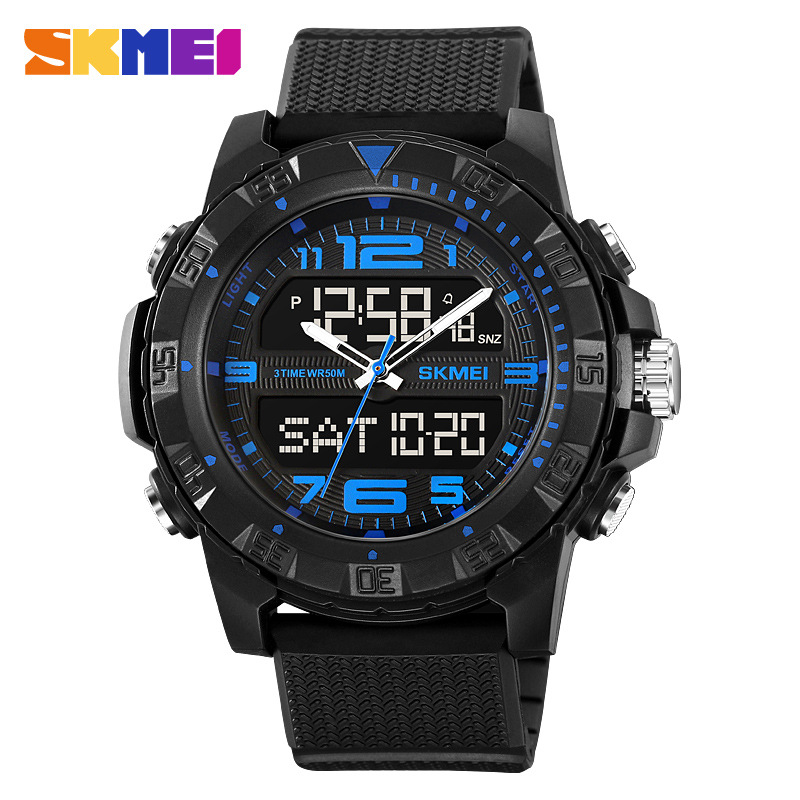 SKMEI reloj doble pantalla multifuncional luminoso impermeable reloj electrónico deportes al aire libre reloj electrónico 2162