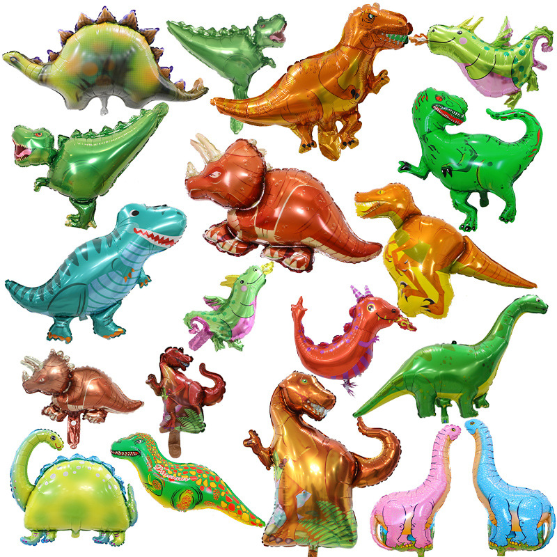 Sixth Birthday Dinosaur Aluminum Foil Balloon Triceratops Tyrannosaurus Rex Brachiosaurus Dinosaur Theme Children's Birthday Party Decoration Balloons