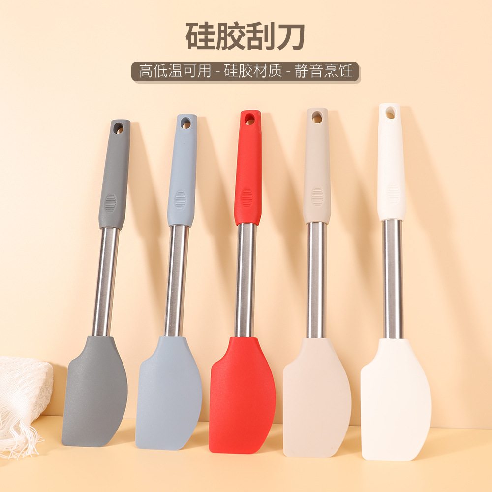 Silicone one-piece spatula food grade high temperature resistant kitchen baking utensils cream spatula jam butter spatula