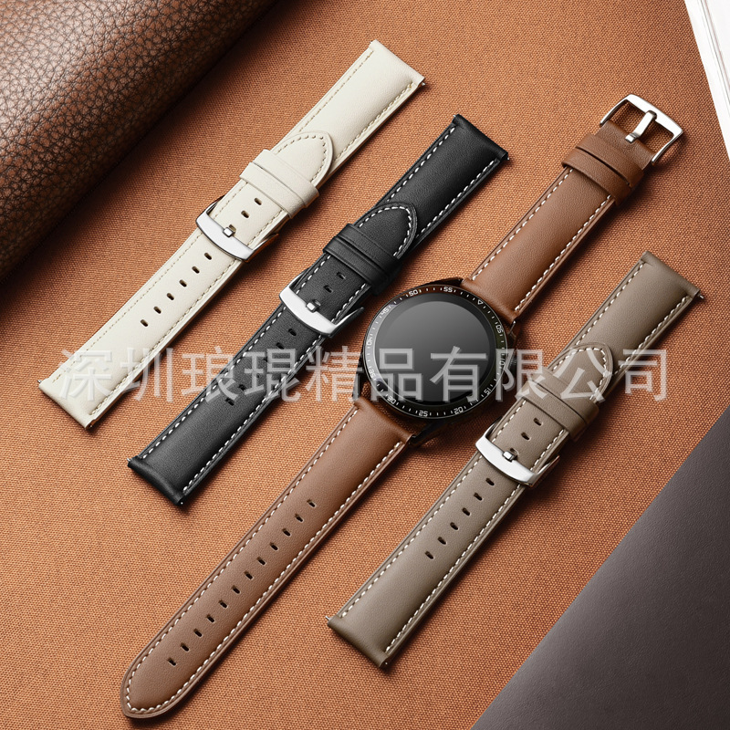 Suitable for Huawei Gt6Gt4 Leather Watch Strap Watch5 Leather Strap 22mm Men's Smart Watch Wristband