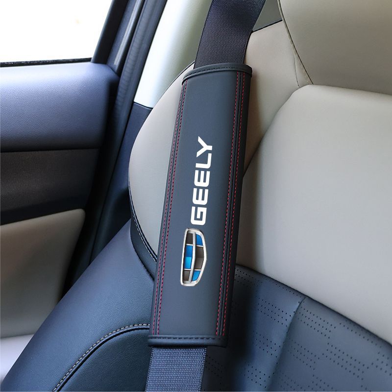 Seat belt shoulder pad | Universal Universal - geely-black-red-line-shoulder-pad-single-piece