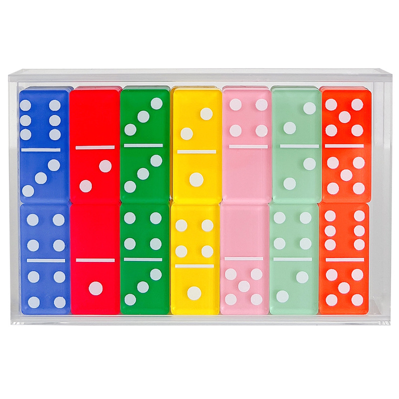 Exit Acrylic Domino Early education initiation mathematics Addition and subtraction children Puzzle double nine Dominoes