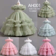 新款女童礼服无袖公主裙夏儿童洋气钢琴主持演出服花童婚纱蓬蓬裙