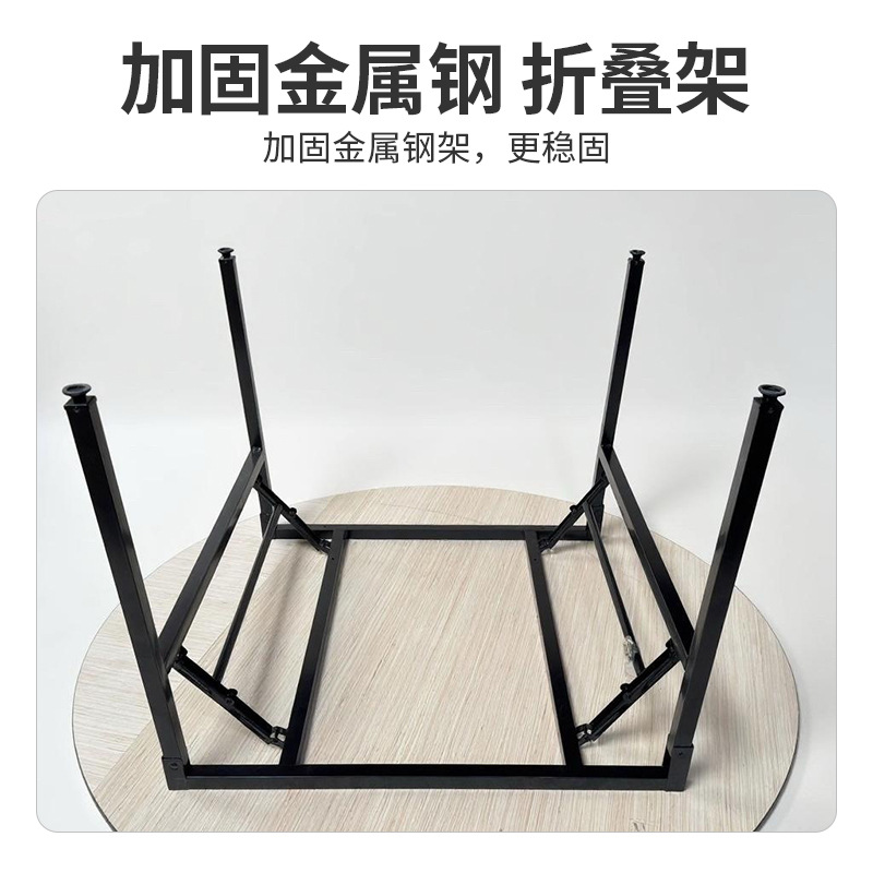 Fireproof Board Round Table with Glass Turntable, Easy to Disassemble and Assemble, Foldable Large Round Table for Home Use, Round Dining Table for Hotel Banquets and Restaurants