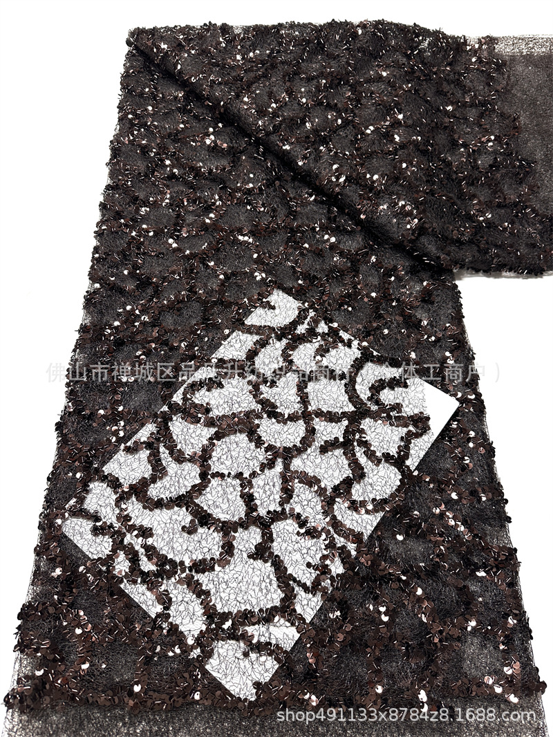 Nueva venta al por mayor DIY vestido de moda cena vestido de tela de cuentas de tela de diafragma de red desordenada image 12